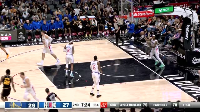 【2021年11月29日 勇士vs快船集锦】库里面对三人防守见缝拆针 抛射得手