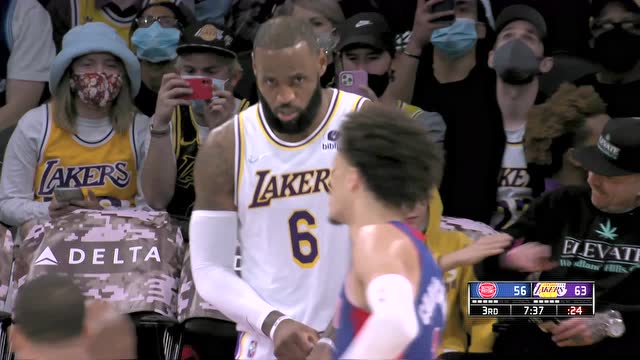 【2021年11月29日 活塞vs湖人集锦】浓眉三分穿云手起刀落 詹姆斯马踏敌营上篮打成2+1