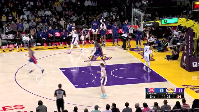 【2021年11月29日 活塞vs湖人集锦】约什杰克逊偷营劫寨推反击 弗兰克杰克逊飞身暴扣一气呵成