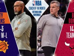 月最佳教练出炉：东部多诺万，西部蒙蒂-威廉姆斯