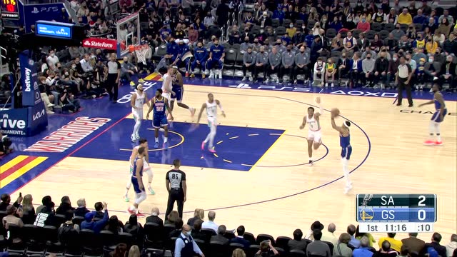 【2021年12月05日 马刺vs勇士集锦】外线三分精准打击 普尔开场完美命中