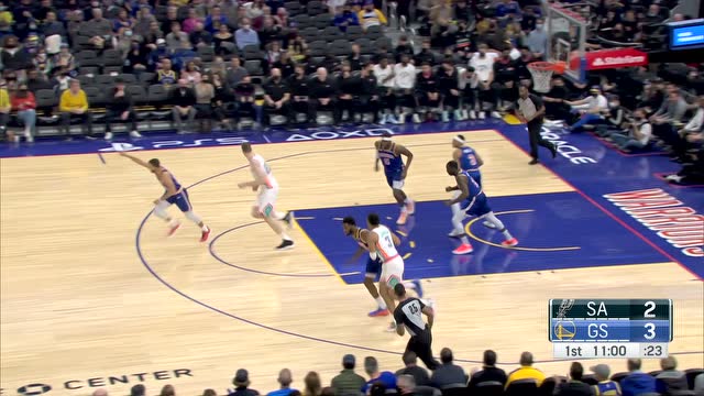 【2021年12月05日 马刺vs勇士集锦】外线三分轰轰开火 维金斯手起刀落一击中的