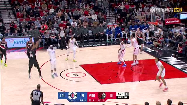 【2021年12月07日 快船vs开拓者集锦】诺曼·鲍威尔第一节狂砍 12 分 各种高难度命中