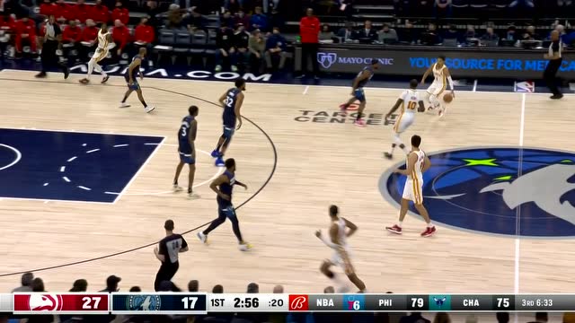 【2021年12月07日 老鹰vs森林狼集锦】特雷杨吸引三人防守！妙传加里纳利三分命中