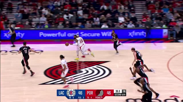 【2021年12月07日 快船vs开拓者集锦】快船三线快攻 莫里斯助攻波士顿上篮命中