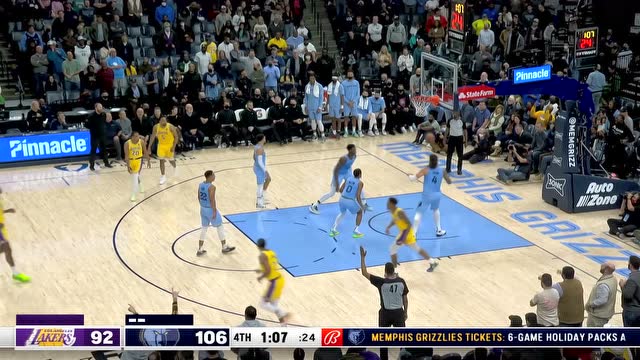 【2021年12月10日 湖人vs灰熊集锦】湖人本场唯一亮点 霍华德假动作飙进三分