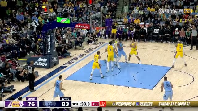 【2021年12月10日 湖人vs灰熊集锦】一模一样的剧本 浓眉惨遭封杀蒙克跃起血帽