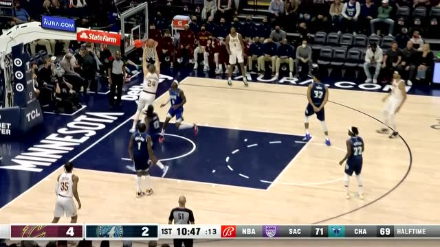 【2021年12月11日 骑士vs森林狼集锦】空切走位直杀腹地 马尔卡宁接球突破双臂暴扣