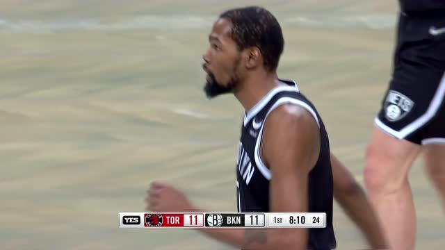 【2021年12月15日 猛龙vs篮网集锦】杜兰特击地以球领人 克拉克斯顿心领神会暴力虐筐