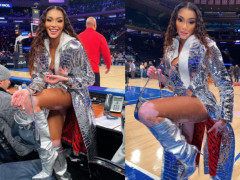 昔日花魁重返NBA！为库兹马助威，复合后首次看球，看台风景线