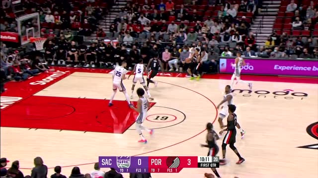 【2022年01月10日 国王vs开拓者集锦】会挽雕弓如满月 安芬尼西蒙斯急停三分洞穿球网