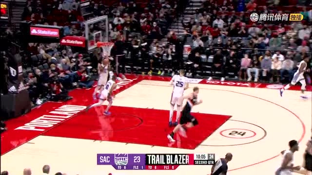 【2022年01月10日 国王vs开拓者集锦】沃特福德人缝穿针送妙传 泽勒接球暴扣势大力沉