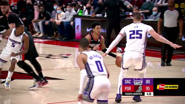 【2022年01月10日 国王vs开拓者集锦】请继续你的表演 安芬尼西蒙斯三分熯天炽地