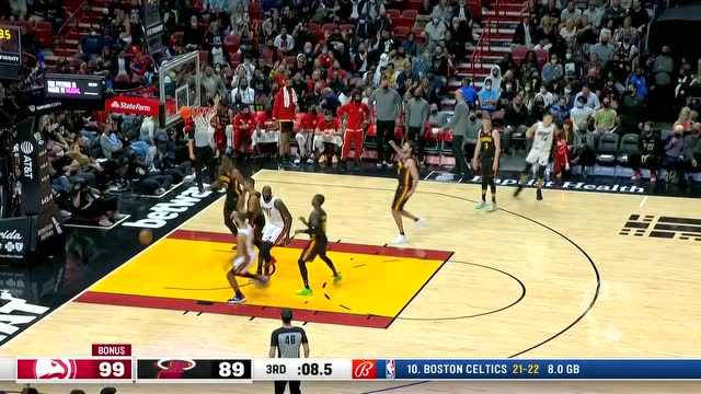 【2022年01月15日 老鹰vs热火集锦】加里纳利底角空位出手命中 希罗转身急停压哨三分还以颜色