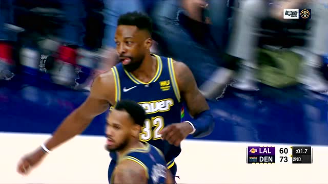 【2022年01月16日 湖人vs掘金集锦】阿里扎突施冷箭命中三分 杰夫格林不甘示弱同位置追身远投压哨