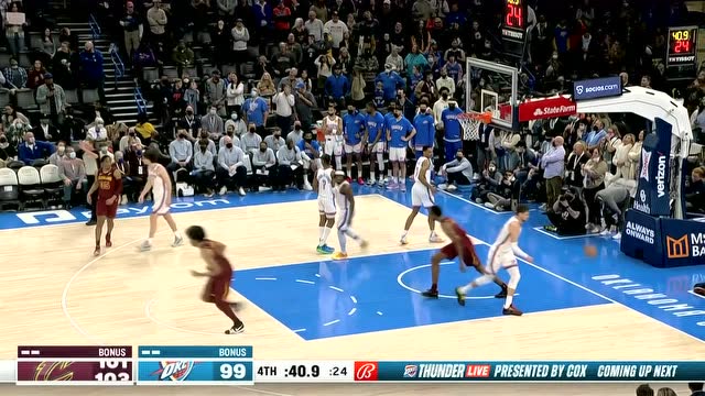 【2022年01月16日 骑士vs雷霆集锦】最后时刻年轻人接管比赛！加兰窒息连线莫布里空接暴扣拿下关键球