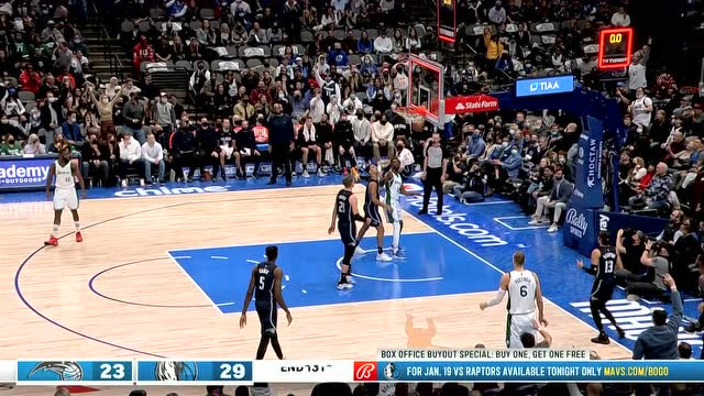 【2022年01月16日 魔术vs独行侠集锦】波神三分线晃飞两人防守 命中首节压哨