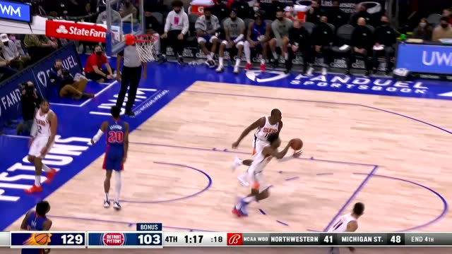 【2022年01月17日 太阳vs活塞集锦】韦恩莱特封盖杰克逊 比永博快攻反击滑翔暴扣