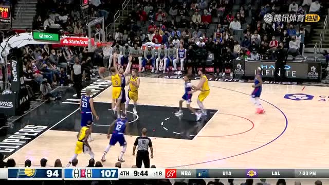 【2022年01月18日 步行者vs快船集锦】杜阿尔特腋下送妙传 比塔泽无人盯防旱地拔葱