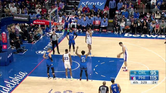 【2022年01月20日】魔术vs费城第4节英文原声回放