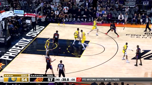 【2022年01月23日 步行者vs太阳集锦】保罗长传再找布克 杜阿尔特三分布里奇斯抛射回应