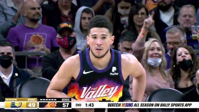 【2022年01月23日 步行者vs太阳集锦】步行者103-113太阳 保罗16助攻布克骑马射箭杀死比赛