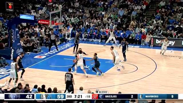 【2022年01月24日 灰熊vs独行侠集锦】这防守形同虚设 东契奇小手一抖抛投命中