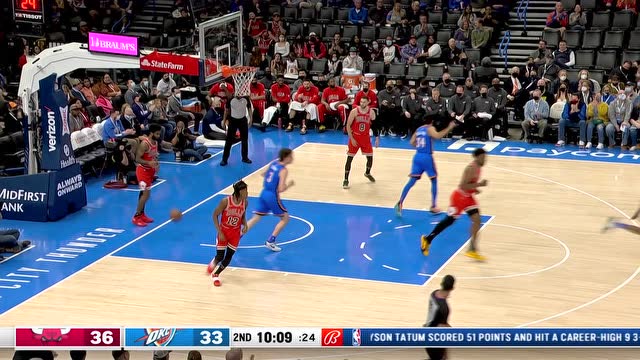 【2022年01月25日 公牛vs雷霆集锦】用怀特的方式打了怀特一个！迪亚基特视防守如无物抛投命中