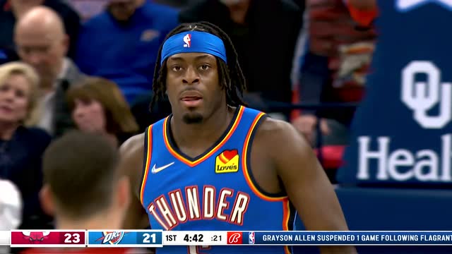 【2022年01月25日 公牛vs雷霆集锦】十八般武艺样样精通 多尔特金鸡独立后仰跳投命中