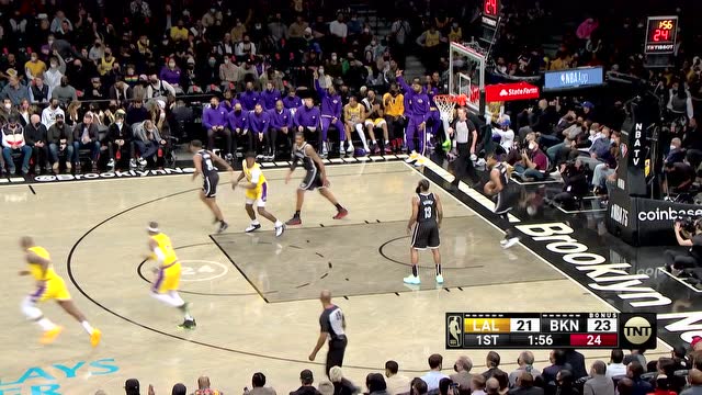 【2022年01月26日 湖人vs篮网集锦】三分逐渐开花 蒙克三分穿云手起刀落