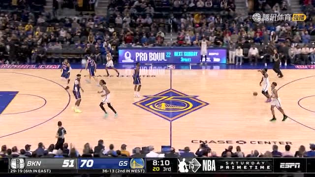 【2022年01月30日 篮网vs勇士集锦】瞬间拉开分差 波特突破上篮回头望月