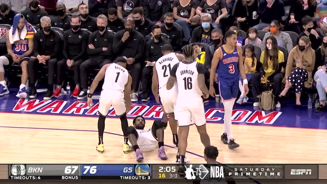 【2022年01月30日 篮网vs勇士集锦】直呼欧神仙！欧文外线惊艳3+1击穿勇士防线