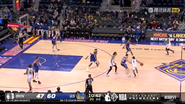 【2022年01月30日 篮网vs勇士集锦】就问还有谁！库里维金斯连中三分势不可挡