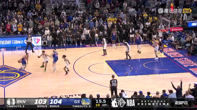 【2022年01月30日 篮网vs勇士集锦】篮网106-110勇士 汤神致命三分险胜篮网迎5连胜