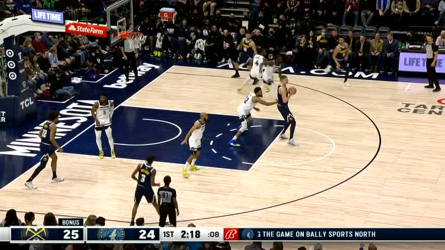 【2022年02月02日 掘金vs森林狼集锦】肌肉与肌肉的碰撞 约老师翻身金鸡独立强吃唐斯