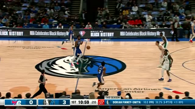 【2022年02月05日 76人vs独行侠集锦】急中生智 东契奇开场助飞芬尼史密斯三分飚中