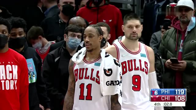 【2022年02月07日 鹈鹕vs火箭集锦】费城119-198公牛 德罗赞空砍45分 大帝40分大号两双带队取胜