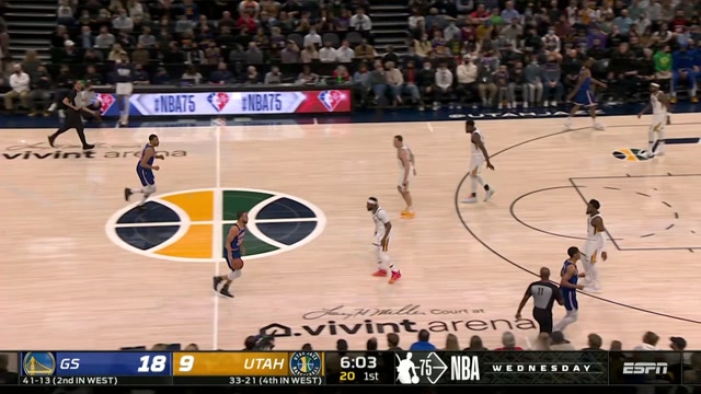 【2022年02月10日 勇士vs爵士集锦】防了个寂寞！奥尼尔假突真传阿祖布伊克空篮暴扣