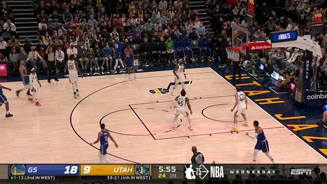 【2022年02月10日】NBA常规赛：勇士vs爵士第1节中文解说回放