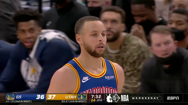 【2022年02月10日 勇士vs爵士集锦】巨星三不沾对飙？库里和米切尔真是彬彬有礼