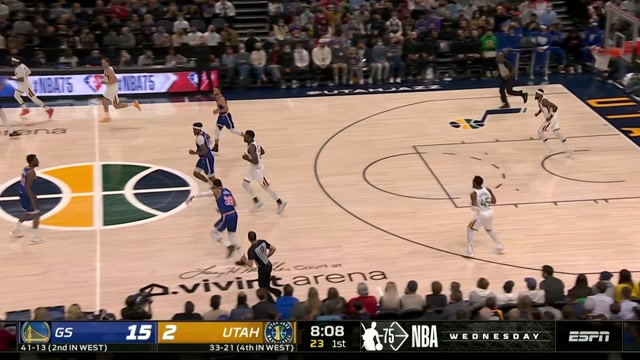 【2022年02月10日 勇士vs爵士集锦】妙啊小学生！库里单手抓板帅呆了