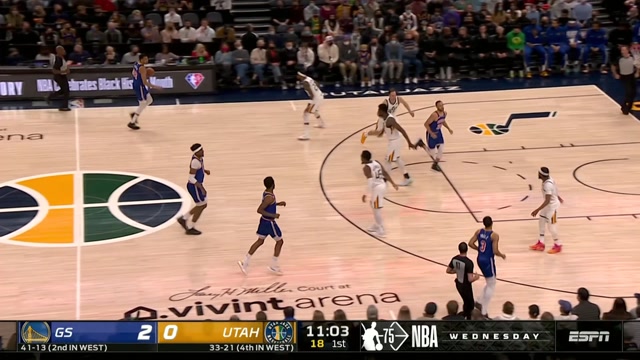 【2022年02月10日 勇士vs爵士集锦】话不多说就是干！勇士开局里突外投9-0梦幻开局