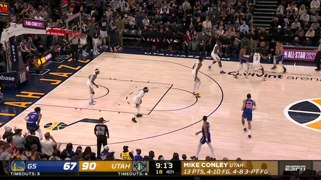 【2022年02月10日 勇士vs爵士集锦】勇士防守积极度下降！克拉克森连线康利神仙三分收掉比赛