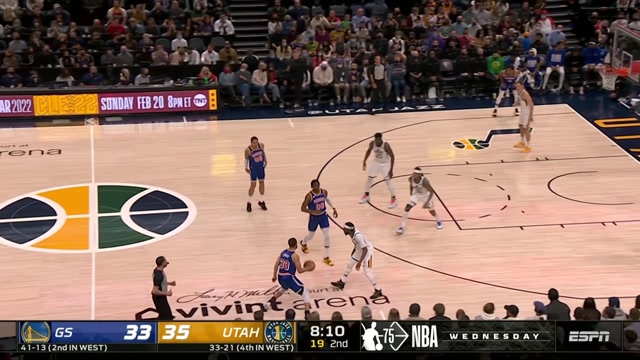 【2022年02月10日 勇士vs爵士集锦】来咯来咯~！库里无视克拉克森连续贴防三分开张