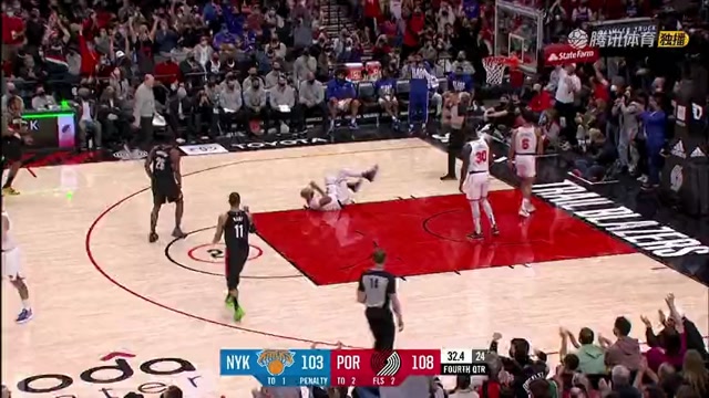 【2022年02月13日 尼克斯vs开拓者集锦】这球至关重要！温斯洛关键2+1锁定胜局