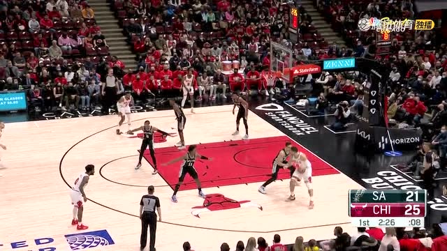 【2022年02月15日 马刺vs公牛集锦】武切维奇扛起球队前进 第一节多点开花高效砍下12分