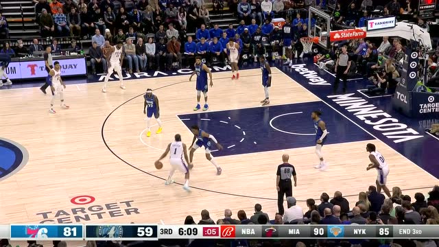 【2022年02月26日 76人vs森林狼集锦】三节打花比赛？哈登恩比德连砍7分拉开分差