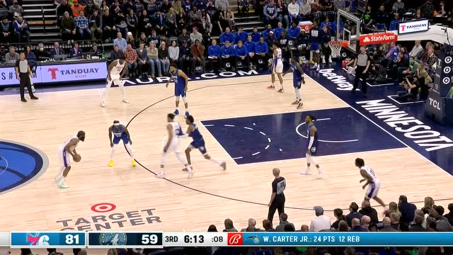 【2022年02月26日 76人vs森林狼集锦】招牌动作炉火纯青 哈登标志撤步三分一发入魂