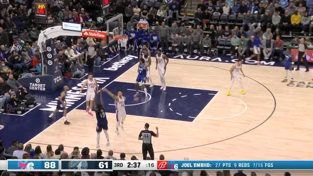 【2022年02月26日】76人vs森林狼第3节英文解说回放