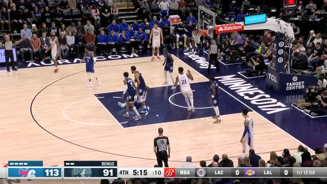 【2022年02月26日】76人vs森林狼第4节英文解说回放